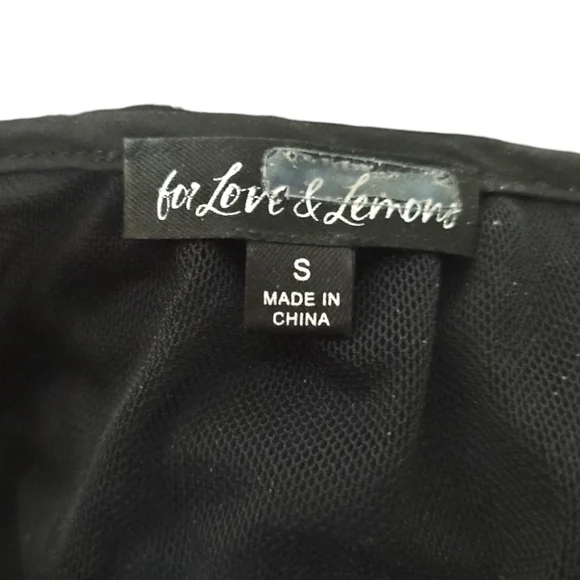 FOR LOVE & LEMONS | Sunshine Crop Top in Black ~ Size Small - Picture 5 of 6